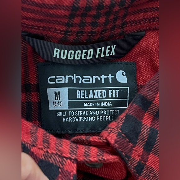 NWOT Carhartt Rugged Flex Relaxed Fit Midweight Flannel Plaid Tunic Shirt Sz M - Picture 3 of 6